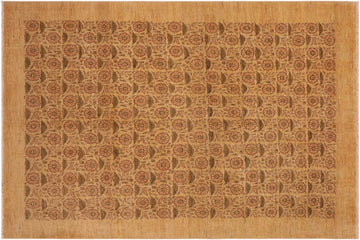 handmade Transitional Kafkaz Chobi Ziegler Beige Brown Hand Knotted RECTANGLE 100% WOOL area rug 9 x 12